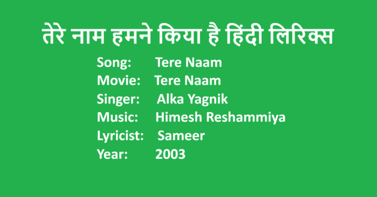 Tere Naam Female Version Lyrics in Hindi | Movie Tere Naam | Singer Alka Yagnik | LovHind