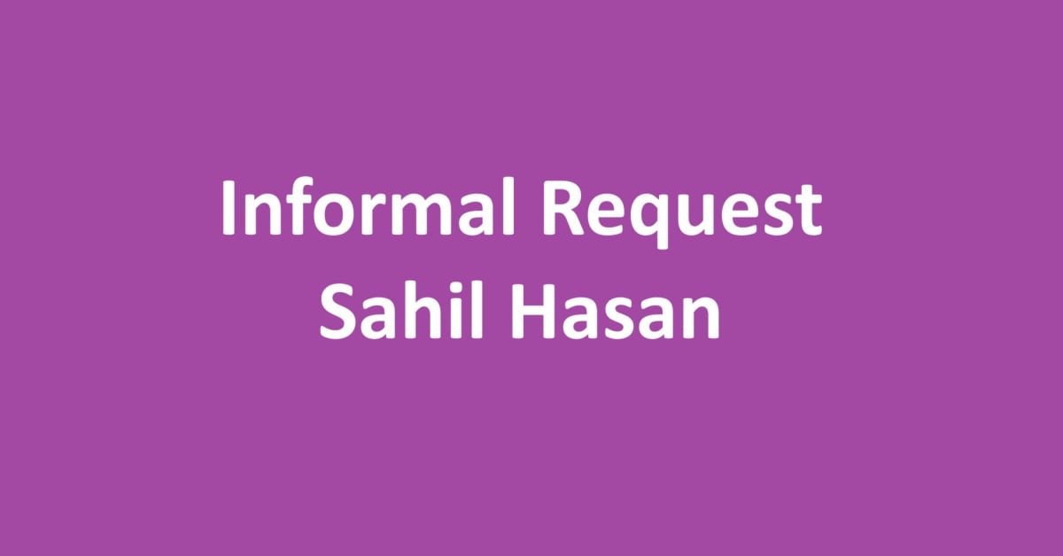 Informal Request । Sahil Hasan