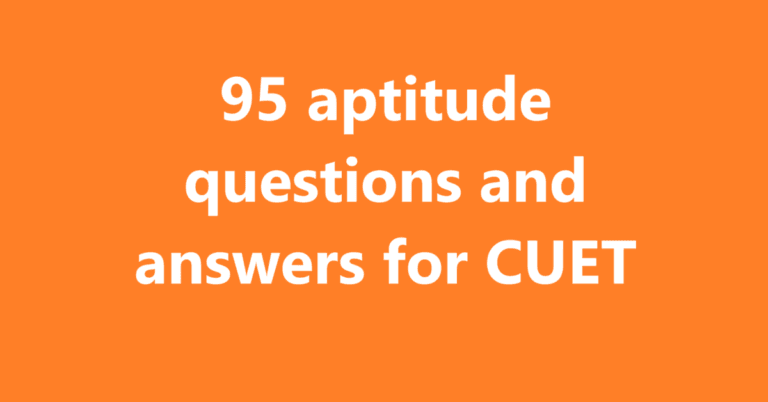 95 aptitude questions and answers for CUET | Sahil Sir