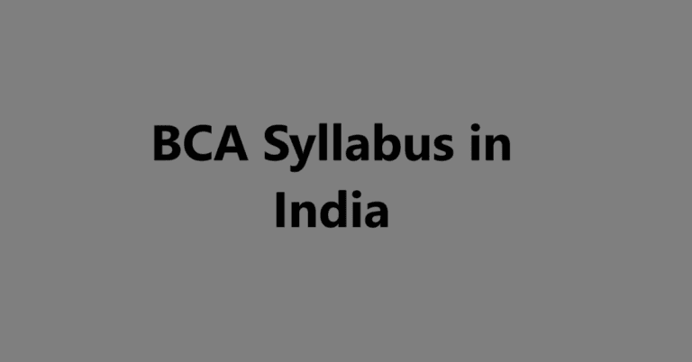 BCA Syllabus in India