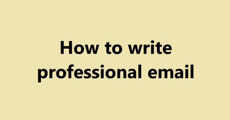 How to write professional email