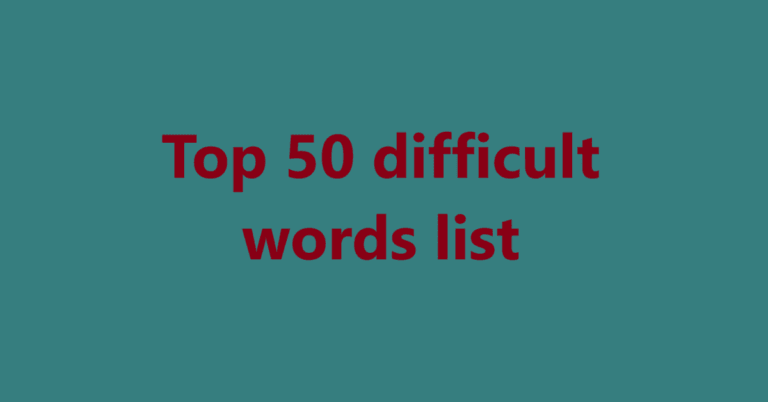 Top 50 difficult words list | Sahl Sir