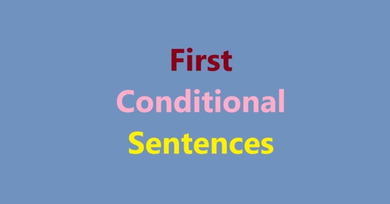 First conditional sentences