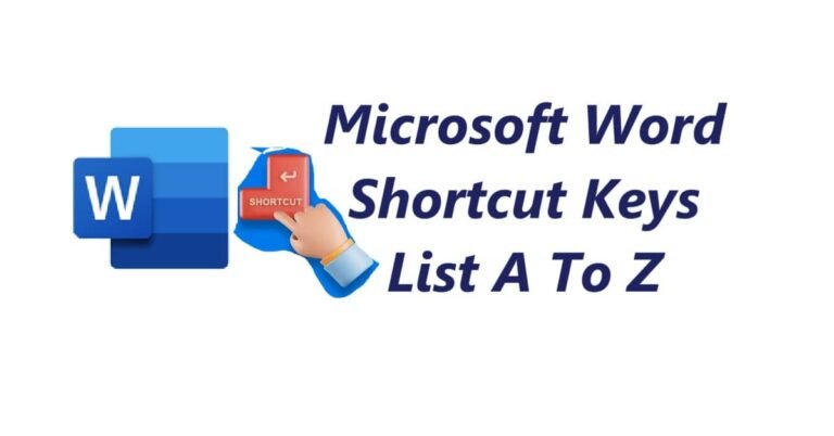 Microsoft Word Shortcut Keys List A To Z