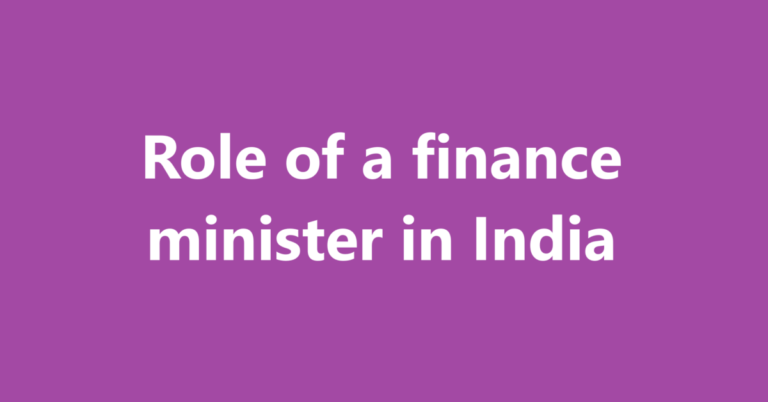 Role of a finance minister in India