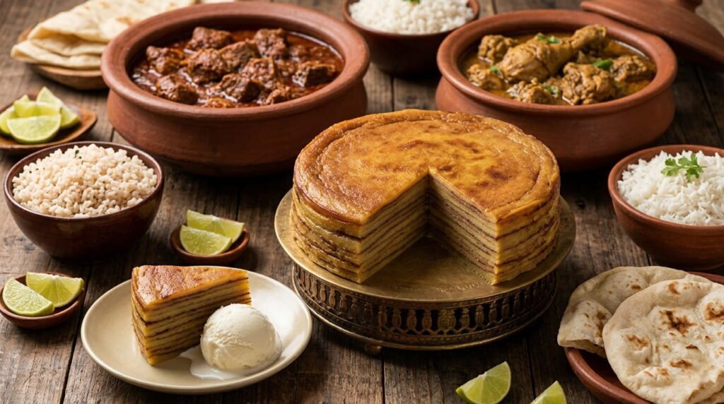Vindaloo, Xacuti, and Bebinca (layered cake)